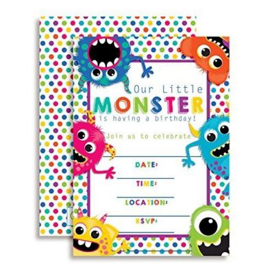 Cute Monsters Invitations 40pc. by AmandaCreation Image 1