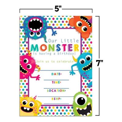 Cute Monsters Invitations 40pc. by AmandaCreation Image 2