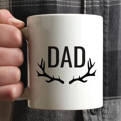 Dad Deer Antlers Ceramic Mug Image 1