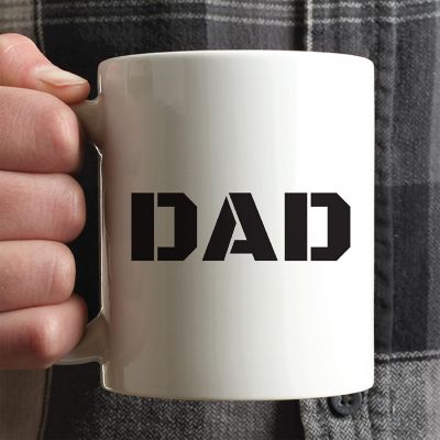 Dad Military Font Ceramic Mug Image 1