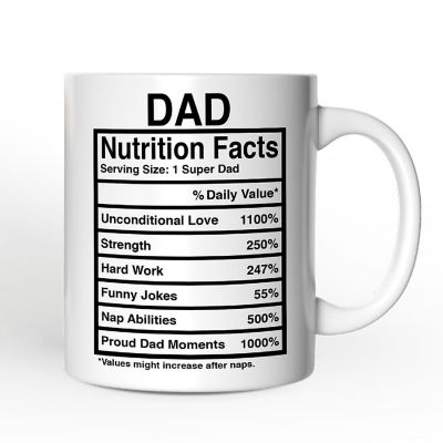 Dad Nutrition Facts Mug, Birthday Gift Image 1
