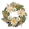 Dahlia and Pumpkin Fall Artificial Floral Wreath  22-Inch Image 1