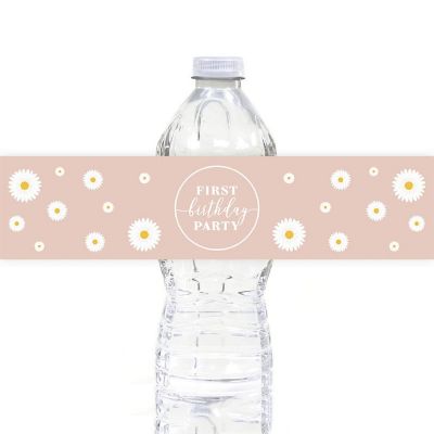 Daisy First Bday Bottle Label 2.5x8.5in Image 1