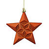 DAK 12ct Matte Burnt Orange Glittered Star Shatterproof Christmas Ornaments 5" Image 1