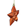 DAK 12ct Matte Burnt Orange Glittered Star Shatterproof Christmas Ornaments 5" Image 1