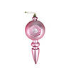 DAK 4ct Bubblegum Pink Shatterproof Matte Retro Reflector Christmas Finial Ornaments 7.5" Image 1