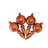 DAK 4ct Orange Retro Reflector Shatterproof Matte Christmas Finial Ornaments 7.5" Image 1