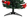 DAK 5' Pre-Lit Medium Fiber Optic Artificial Christmas Tree with Red Poinsettias - Multicolor Lights Image 3