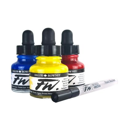 Daler-Rowney FW Acrylic Ink Set 3/Pkg-Primary Image 3
