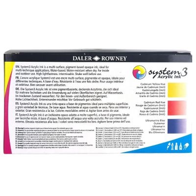 Daler-Rowney System3 Acrylic Ink Starter Set 3/Pkg-Assorted Colors ...