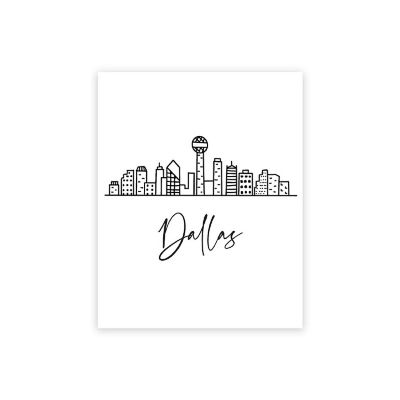 Dallas Skyline BW 16x20in 1-Pack Image 1