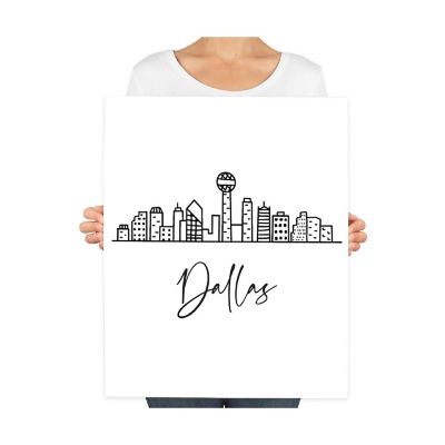Dallas Skyline BW 16x20in 1-Pack Image 2