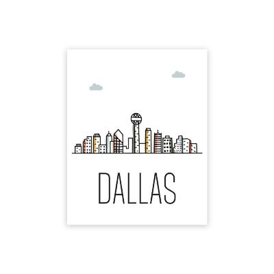 Dallas Skyline Color 16x20in 1-Pack Image 1