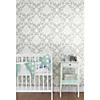 Damask Grey Peel & Stick Wallpaper Image 1