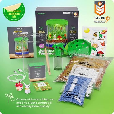 Light-Up Terrarium Kit For Kids - Glowing Garden With LED Light & Complete Growing Supplies