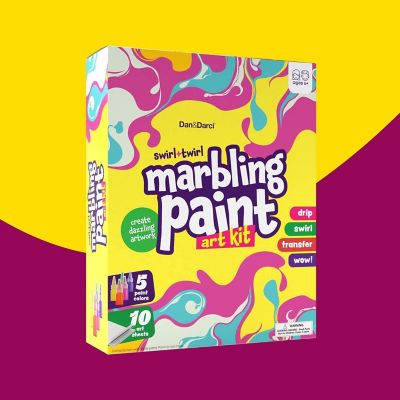 Dan&Darci - Marbling Paint Art Kit for Kids - Arts and Crafts for Girls & Boys Ages 6-12 - Craft Kits Art Set - Best Tween Paint Gift Ideas for Kids Activities Age 4 5 6 7 8 9 10 Year Old - Marble Painting Kits Image 2