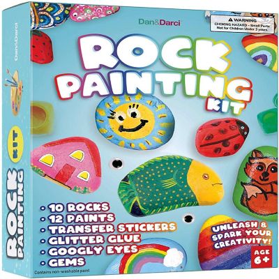 Dan&Darci - Rock Painting Kit for Kids - Supplies for Painting Rocks Image 1