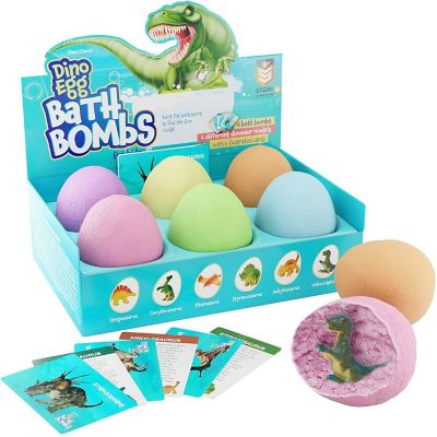 Dan&Darci - Six Dino Egg Bath Bombs for Kids - Kids Bath Bomb with Surprise Dinosaur Inside Image 1