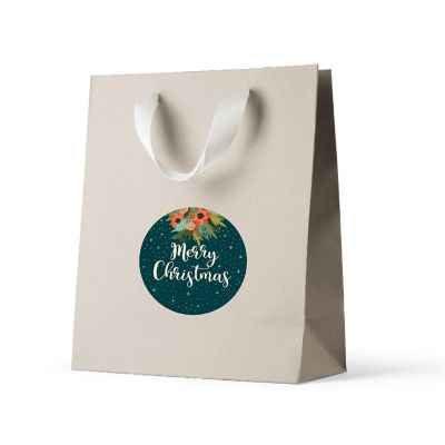 Dark Aqua Christmas Pine Gift Labels Image 1