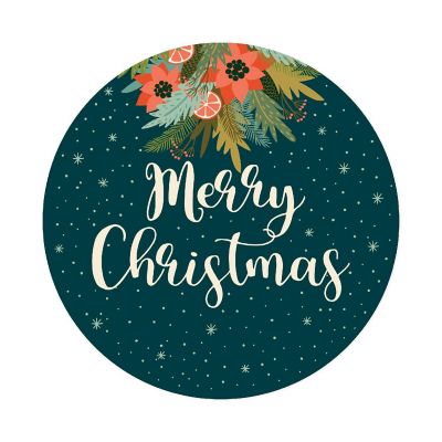 Dark Aqua Christmas Pine Gift Labels Image 3