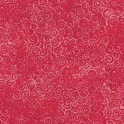 Dark Coral Tonal Swirl Cotton Fabric by Laurel Burch for Clothworks Image 1