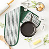 Dark Green Chef Stripe Double Oven Mitt Image 3