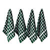 Dark Green Solid Windowpane Terry Dishtowel 4 Piece Image 1