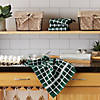 Dark Green Solid Windowpane Terry Dishtowel 4 Piece Image 3