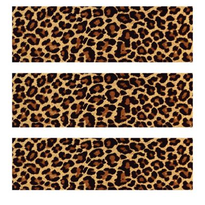 Dark Leopard Edible Icing Image Cake Border Strips Decoration Frosting Sheet Strips Image 1
