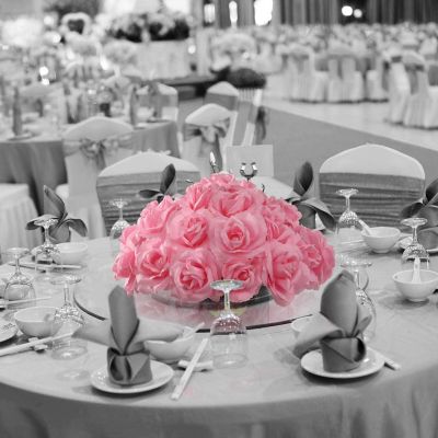 Dark Pink Rose Picks - Silk Flowers (100PCS) Image 1
