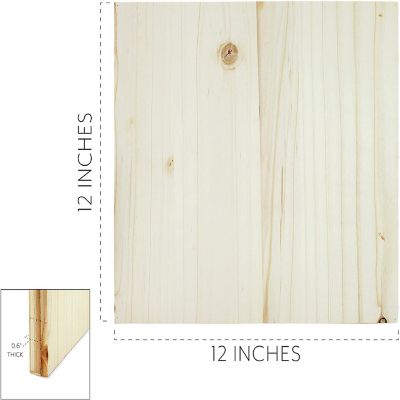 Darware Blank Wood Plaques (2-Pack, Unfinished), Natural Fir Wooden Sign for DIY Crafts 12x12 Inch Image 2