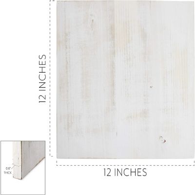 Darware Blank Wood Plaques (2-Pack, Whitewashed), White Wooden Signs for DIY Crafts 12x12 Inch Image 3