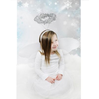 Darware Christmas Angel Wings and Halos Sets (6 Sets); Angel Dress Up Costumes for Pageants, Plays and Parties, White and Silver Image 2
