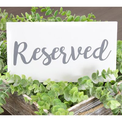 Darware Hanging Wooden Reserved Signs (6-Pack, White); Rustic Style Wood Signs for Weddings, Special Events, and Functions Image 1