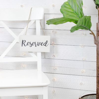 Darware Hanging Wooden Reserved Signs (6-Pack, White); Rustic Style Wood Signs for Weddings, Special Events, and Functions Image 2