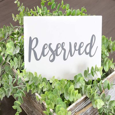 Darware Hanging Wooden Reserved Signs (6-Pack, White); Rustic Style Wood Signs for Weddings, Special Events, and Functions Image 3