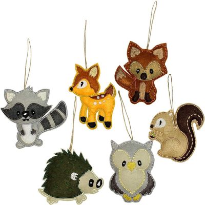 Darware My Forest Friends Christmas Ornament Set (6-Piece Set); Plush Holiday Animal Tree Decoration Set with Baby Woodland Creatures Image 1