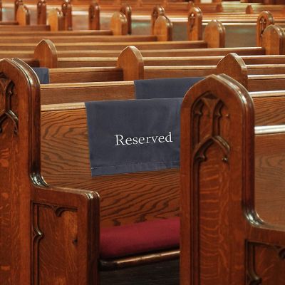 Darware Reserved Chair/Pew Cloths (4-Pack, Gray); Reserved Signs for Pews, Chairs, and Events Image 1