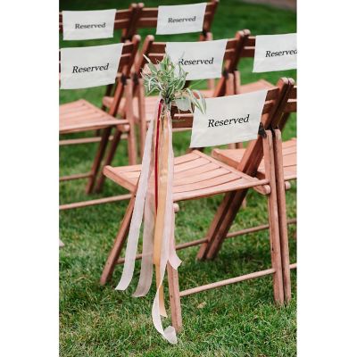 Darware Reserved Chair/Pew Cloths (4-Pack, White); Reserved Signs for Pews, Chairs, and Events Image 1