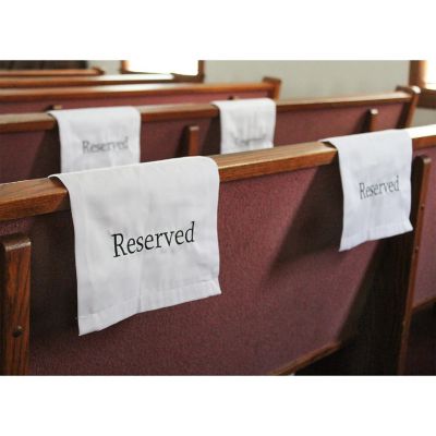 Darware Reserved Chair/Pew Cloths (4-Pack, White); Reserved Signs for Pews, Chairs, and Events Image 3