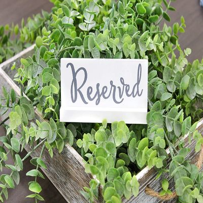 Darware Wooden Reserved Signs for Tables (6-Pack, White); Rustic Real Table Signs with Sign Holders for Weddings, Special Events, and Restaurant Use Image 2