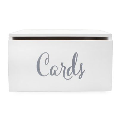 Darware Wooden Wedding Card Box for Reception, White Decorative Card Receiving Box for Birthdays, Showers, Graduations and More Image 1