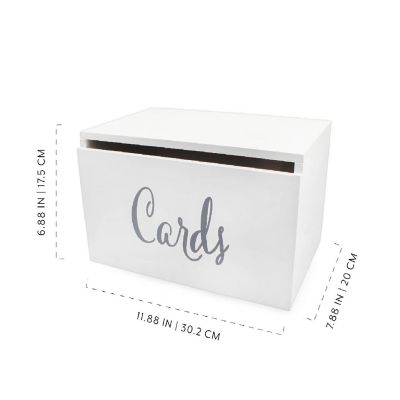 Darware Wooden Wedding Card Box for Reception, White Decorative Card Receiving Box for Birthdays, Showers, Graduations and More Image 2
