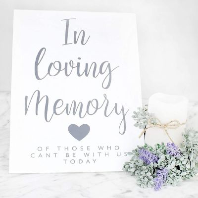 Darware Wooden Wedding Reception Signs (Set of 3, Rustic White); for Guests, Gifts, and Memorial Image 3