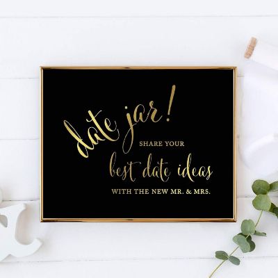 Date Jar Ideas Black Gold 8.5x11 Image 1