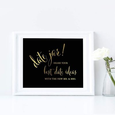 Date Jar Ideas Black Gold 8.5x11 Image 1