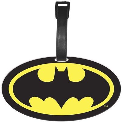 DC Comics Batman Logo Travel Luggage Tag With Suitcase ID Card Label Image 1