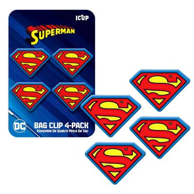 DC Comics Classic Superman Logo Bag Clip 4 Pack Image 1
