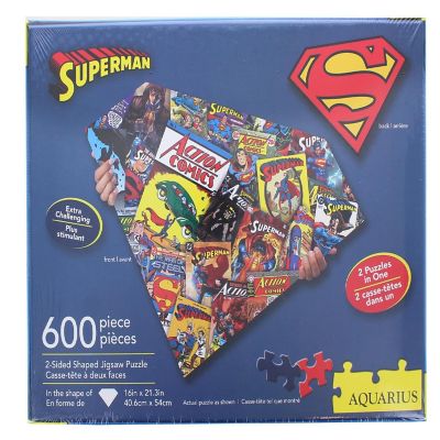 DC Comics Superman Logo 600 Piece Shaped 2 Sided Jigsaw Puzzle Image 2