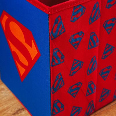 DC Comics Superman Logo Storage Bin Cube Organizer  11 Inches Image 3